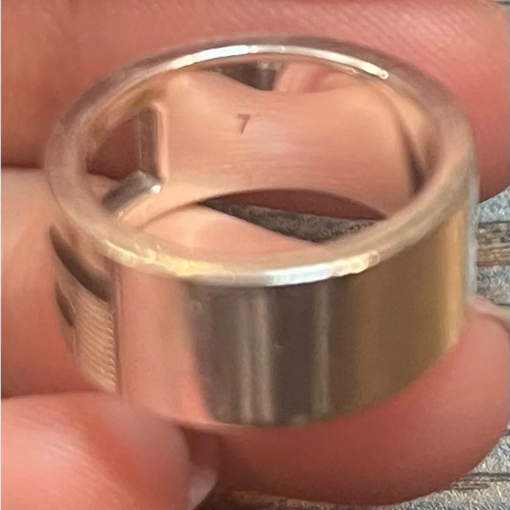 Gucci 92.5 Silver Ring Size 7 US 4 - Picture 7 of 10